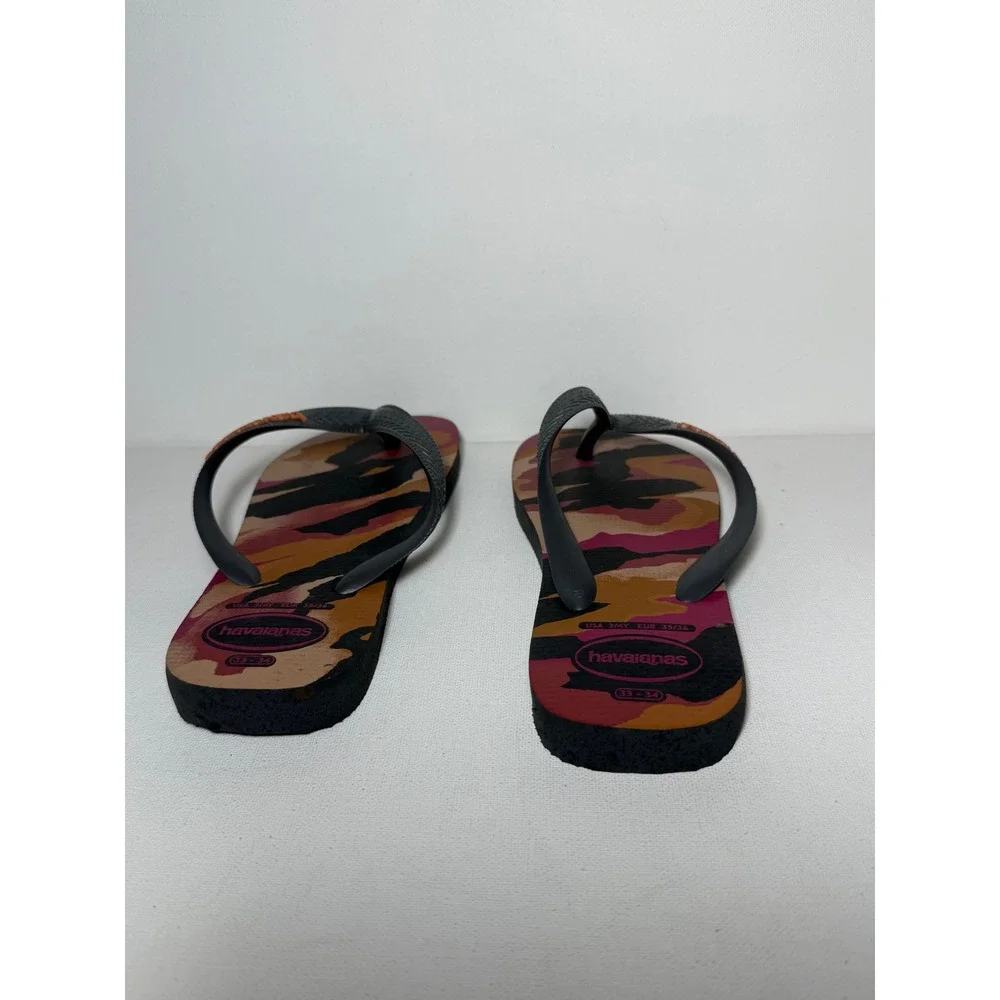 Havaianas Boys' Top Camo Flip Flop New Graphite Sz US 3-4 (EUC 35/36) Navy Blue